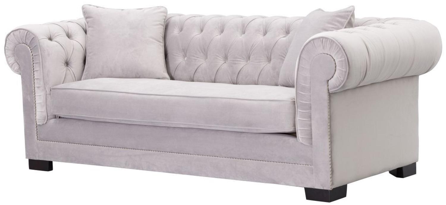 Dekoria Sofa Chesterfield Classic Velvet Light Grey 3-Sitzer Bild 1