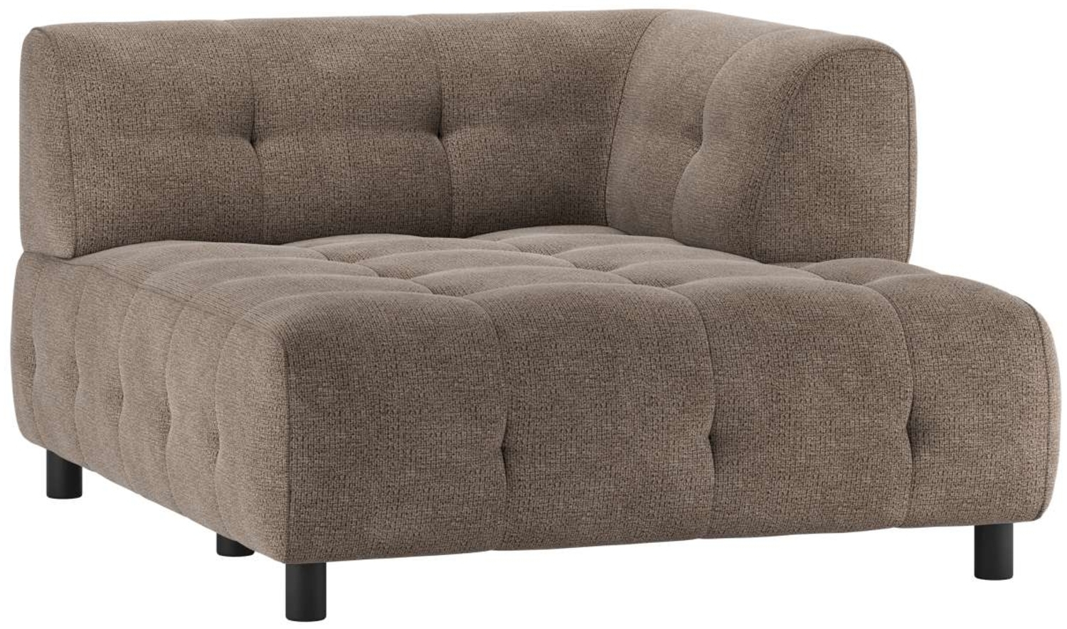 Modulsofa Louis Chaiselongue aus Chenille Rechts, Braun Bild 1