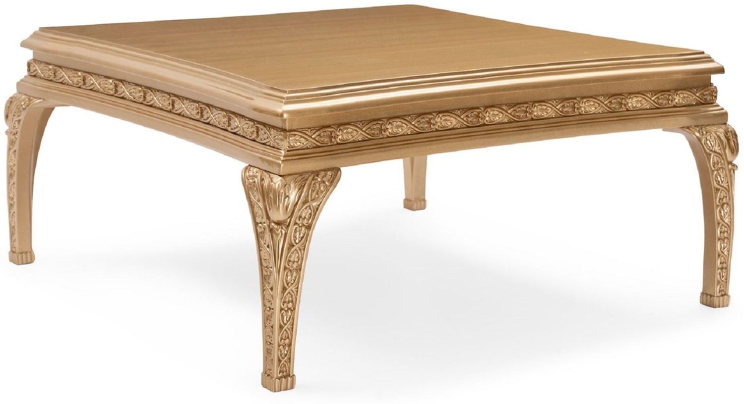 Casa Padrino Luxus Barock Couchtisch Gold - Quadratischer Barockstil Wohnzimmertisch - Barockstil Wohnzimmer Möbel - Handgefertigte Barock Möbel - Luxus Möbel im Barockstil - Edel & Prunkvoll Bild 1