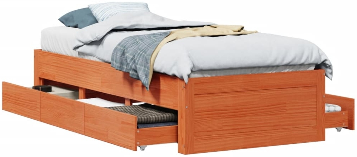 vidaXL Massivholzbett ohne Matratze mit Schubladen Braun 90x190 cm 3308827 Bild 1