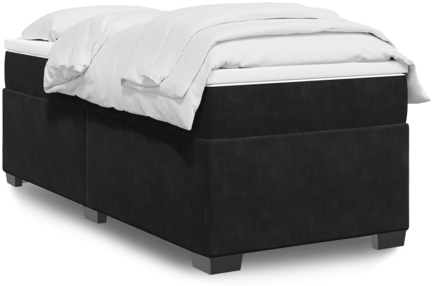 vidaXL Boxspringbett mit Matratze Schwarz 90x190 cm Samt 3285253 Bild 1