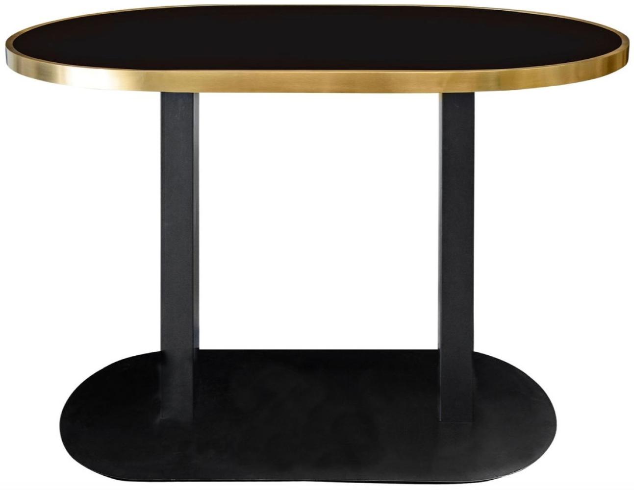 Casa Padrino Luxus Esstisch Schwarz / Gold 110 x 70 x H. 76 cm - Designer Esszimmermöbel Bild 1