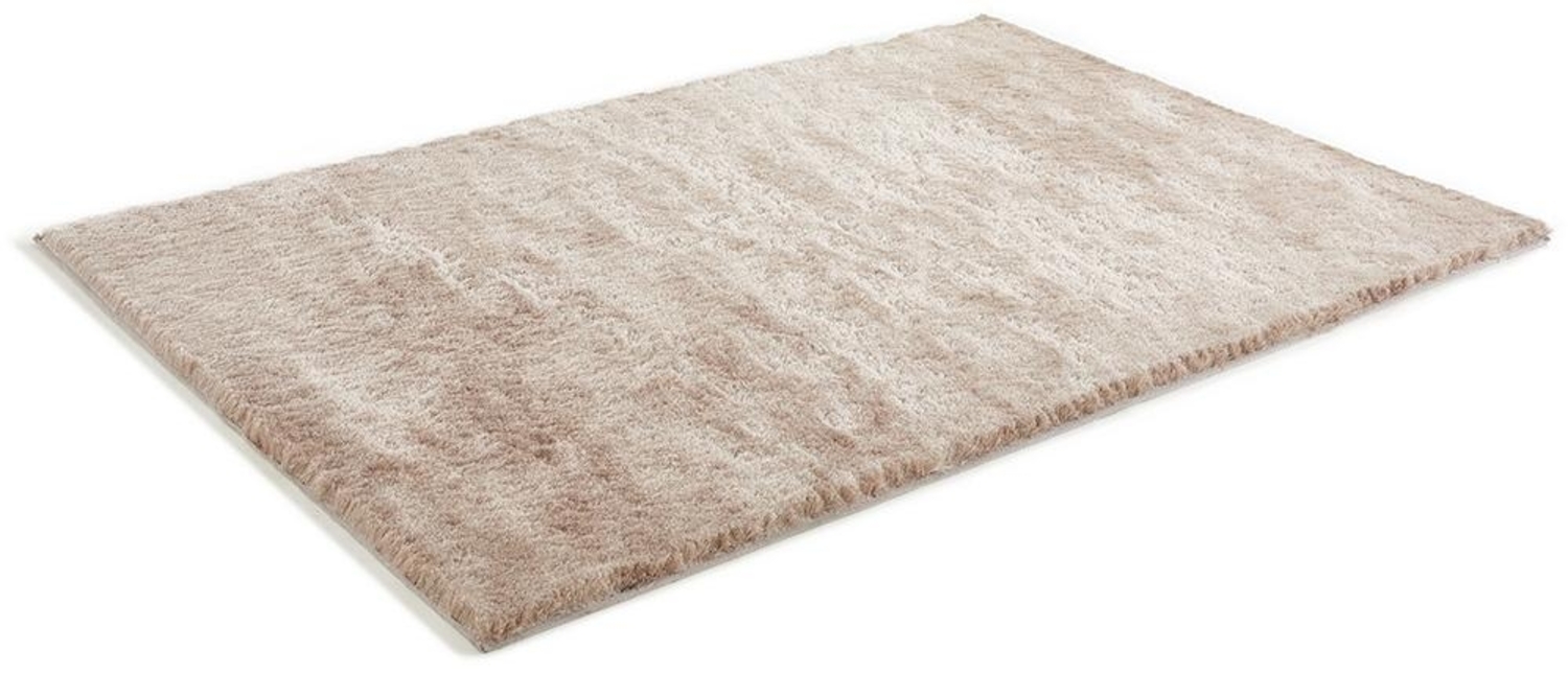 Vente-unique - Hochflorteppich ultraweich - 140 x 200 cm - Taupe mit Beige-Schimmer - DOLCE Bild 1