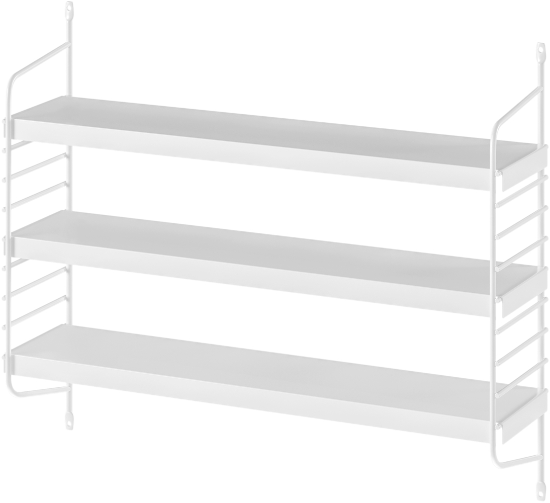 skølm 'Mimir' Wandregal, mit 3 höhenverstellbaren Regalböden, Metall, 50x60x15 cm, weiß Bild 1
