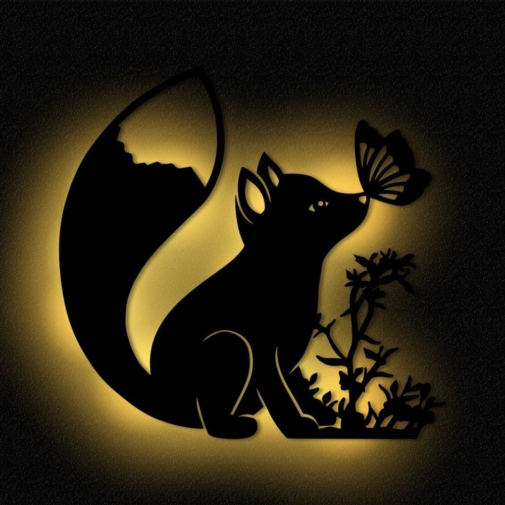 Namofactur LED Nachtlicht Wandlampe Kinderzimmer Kinder Nachtlicht Fuchs I MDF Holz, LED fest integriert, Warmweiß Bild 1