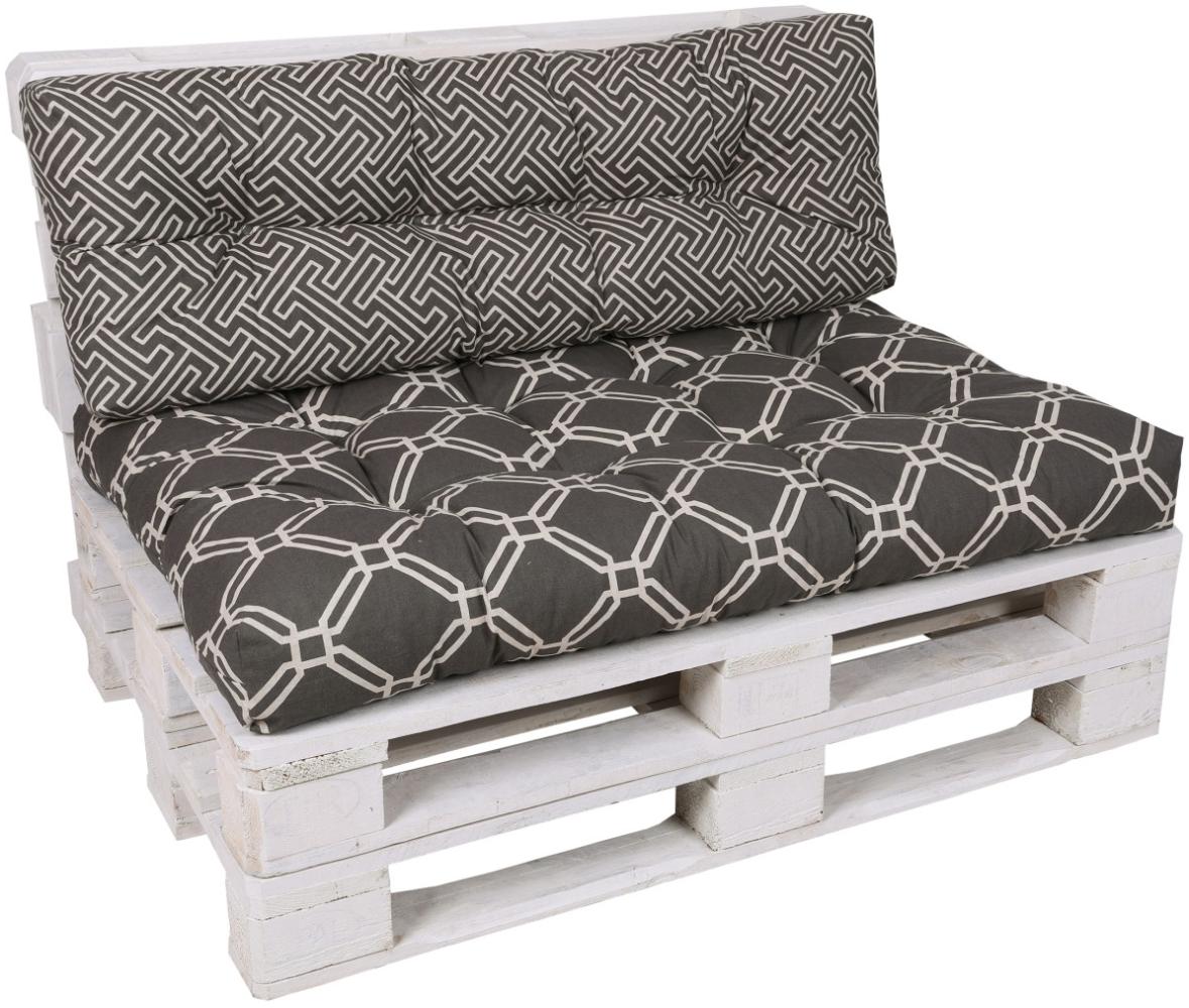 GO-DE Loungekissen-Set für Paletten 120 x 80 x 15 cm, grau, anthrazit Bild 1