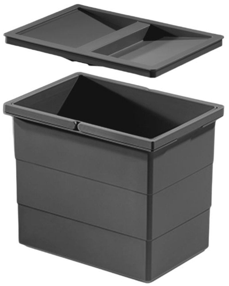 Hailo Inneneimer 1129959 mit Deckel dunkelgrau 18 Liter 2 Henkel Bild 1