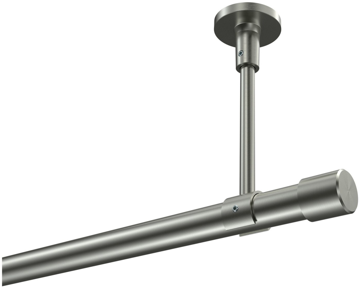 Gardinenstangen-Set Sonette Santo 280 cm (geteilt in 2 x 140 cm), 1-läufig, 20 mm Ø Edelstahl-Optik Bild 1