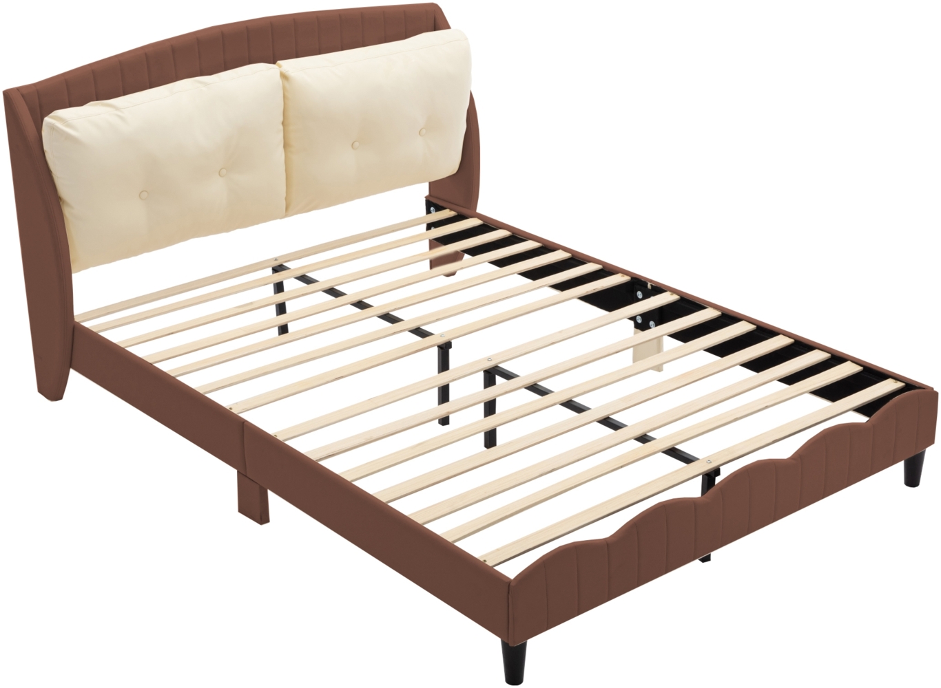 ComfortXL Polsterbett-BB1100, Massivholz, Braun, 208x152x92cm Bild 1