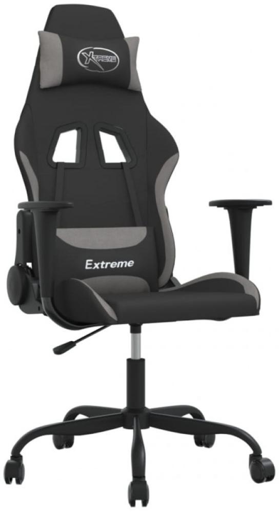 vidaXL Gaming-Stuhl Schwarz und Hellgrau Stoff Bild 1