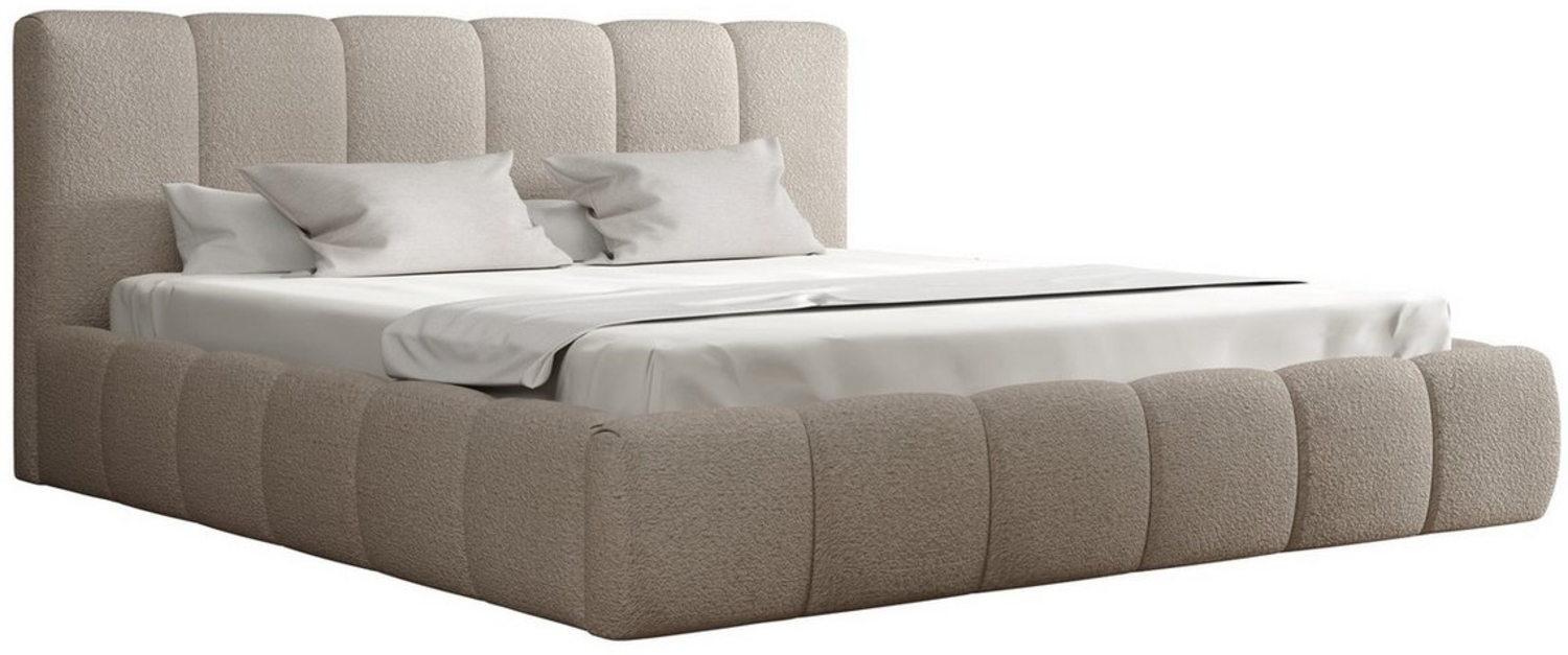 Polsterbett Doppelbett GIULIA Komplettset 200x200cm Stoff Freya Cappuccino Bild 1