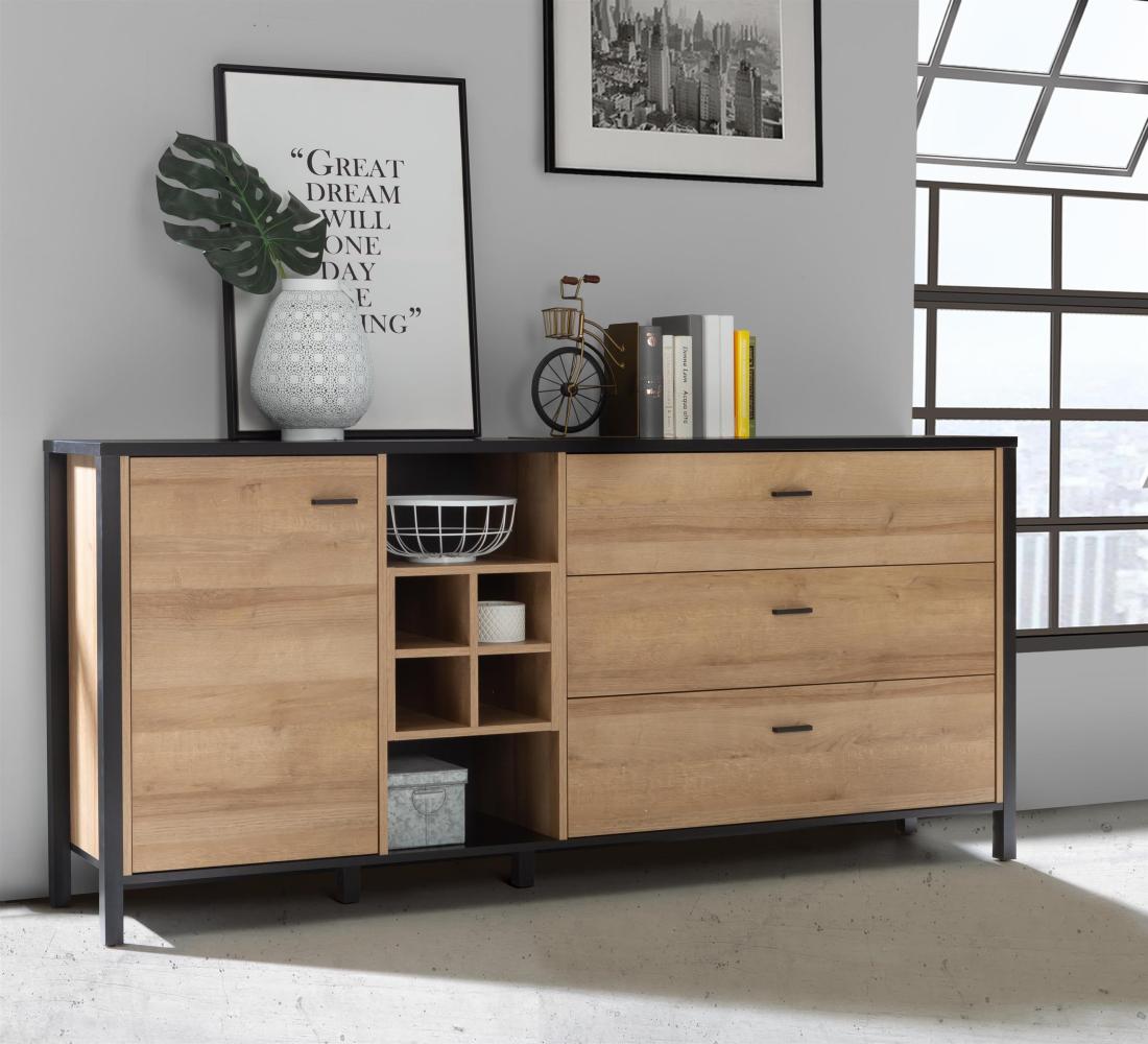 Sideboard >Hialeah< in Riviera Eiche - 186,3x85,1x40,2cm (BxHxT) Bild 1