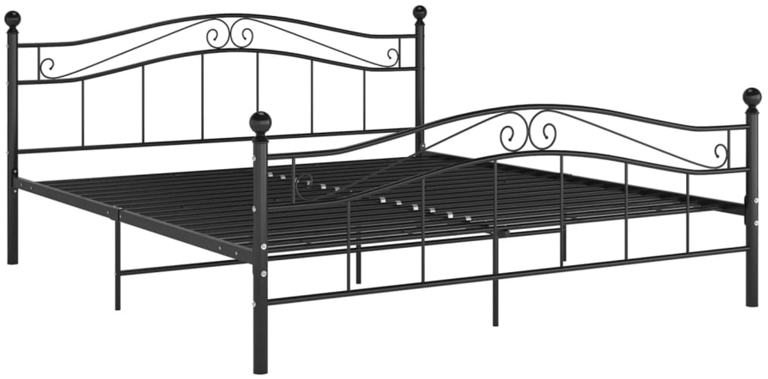 vidaXL Bett Schwarz Metall 140x200 cm 324997 Bild 1