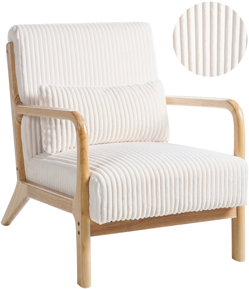 Sessel SORSELE Cord Weiß Bild 1