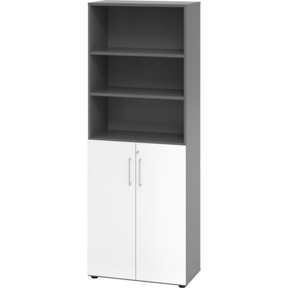 Schrank 6OH /3OH Türen BxTxH 80x42x215,6cm Griff BS Graphit Bild 1