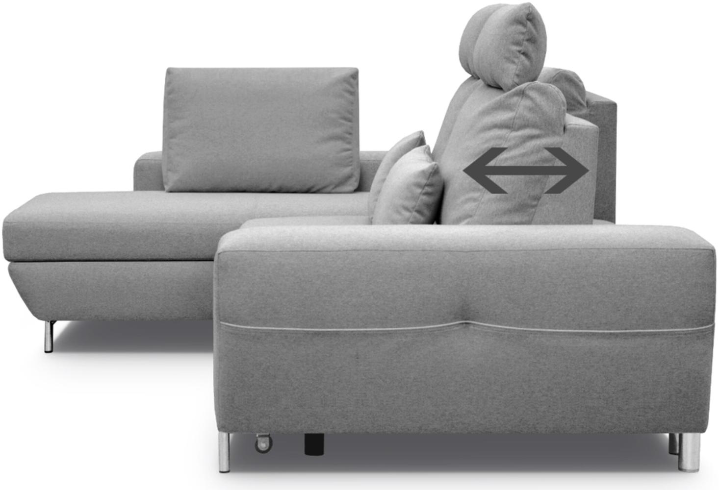 Stylefy Florence Ecksofa Velours Grau Links Bild 1