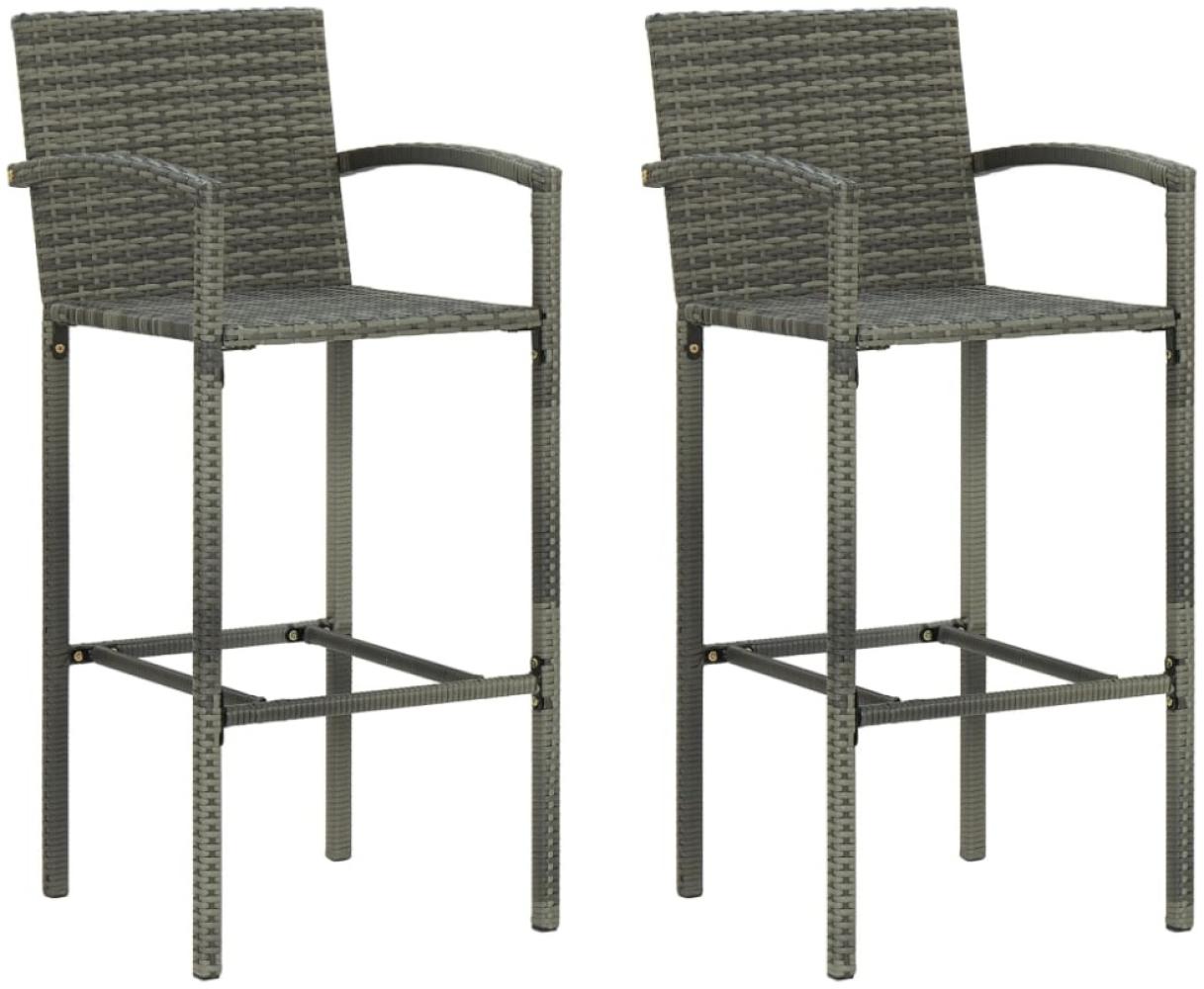 vidaXL Barhocker 2 Stk. Grau Poly Rattan 313453 Bild 1