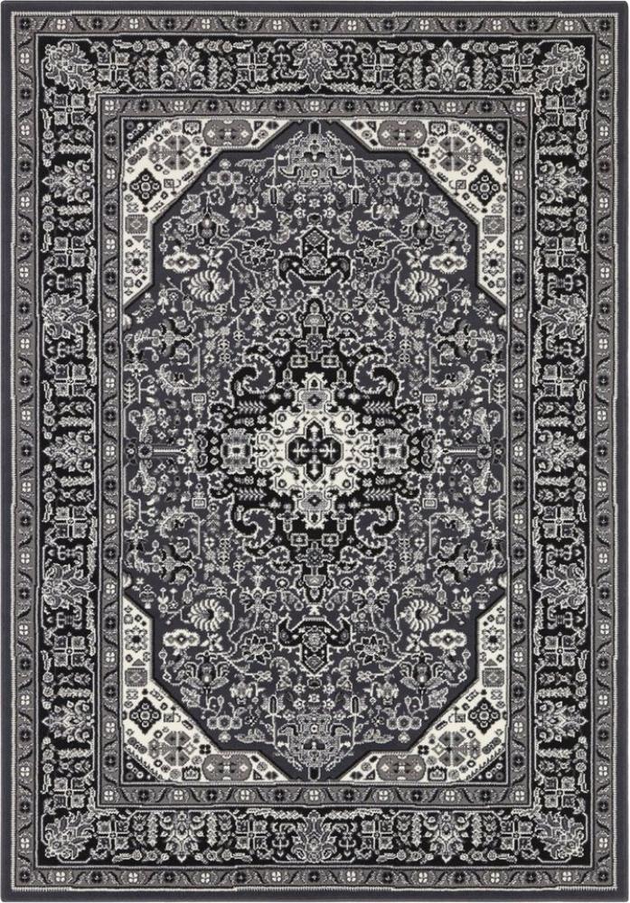 Orientalischer Kurzflor Teppich Skazar Isfahan Dunkelgrau - 80x150x0,9cm Bild 1