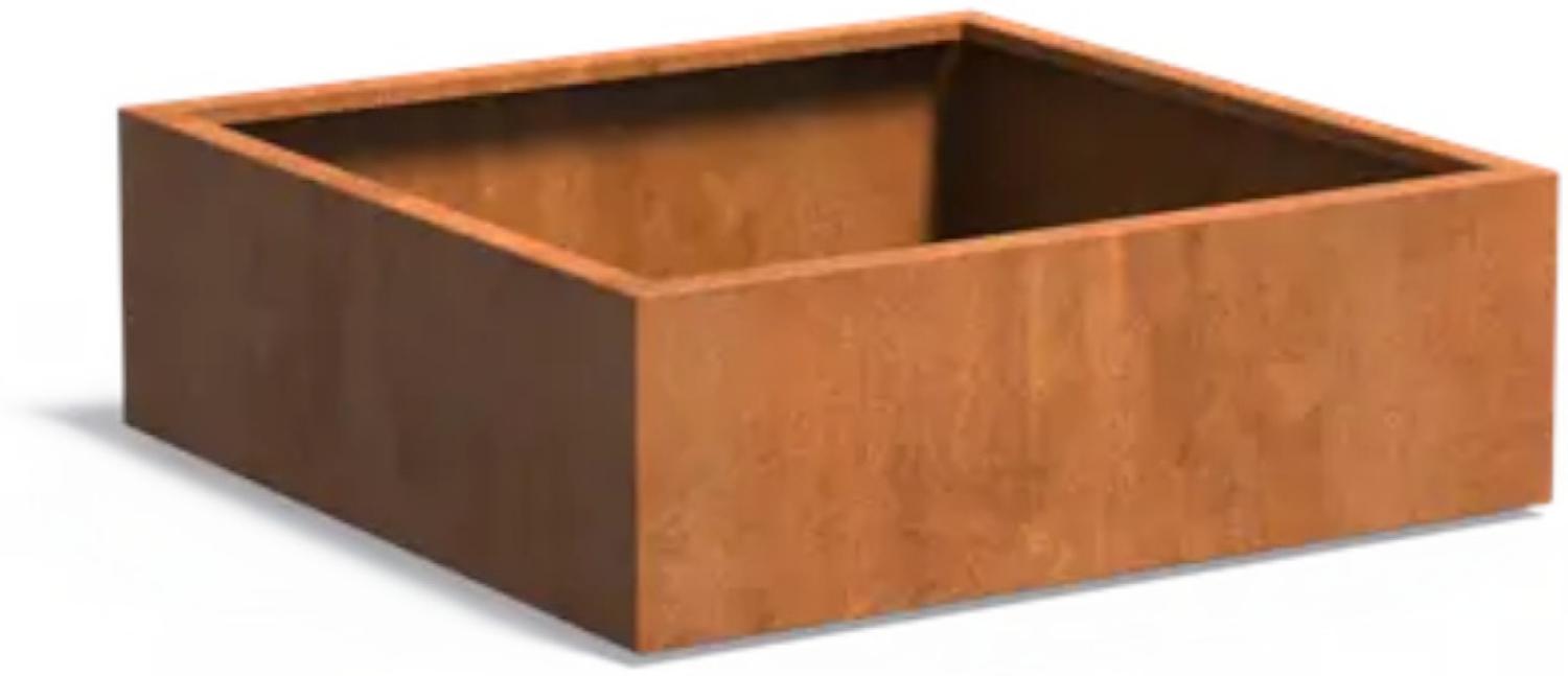 Adezz Pflanzgefäß Carrez Standard Quadrat aus Corten-Stahl Pflanzkübel Größe 120x120x40 cm Bild 1