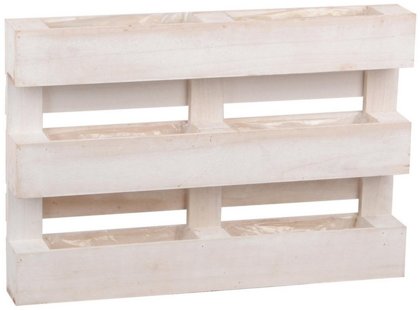 UNUS GARDEN Blumenkasten Paletten Pflanzkasten 3 Reihen (1 St, Abmessung (60 x 41 x 8,5 cm), Pflanzkasten Deko Pflanzgefäß Kräutergarten Wanddekoration aus Holz Bild 1