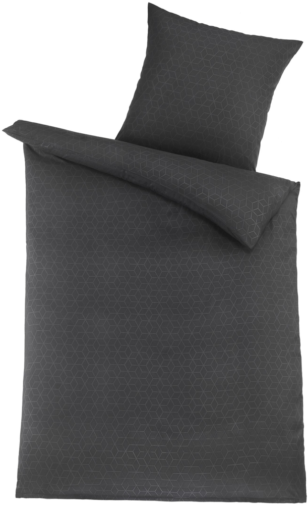 Mikrofaser Bettwäsche 135x200 cm aus 100% Polyester - Cube Schwarz Bild 1