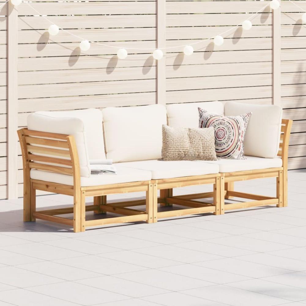 vidaXL 3-tlg. Garten-Lounge-Set mit Kissen Massivholz Akazie 3214291 Bild 1