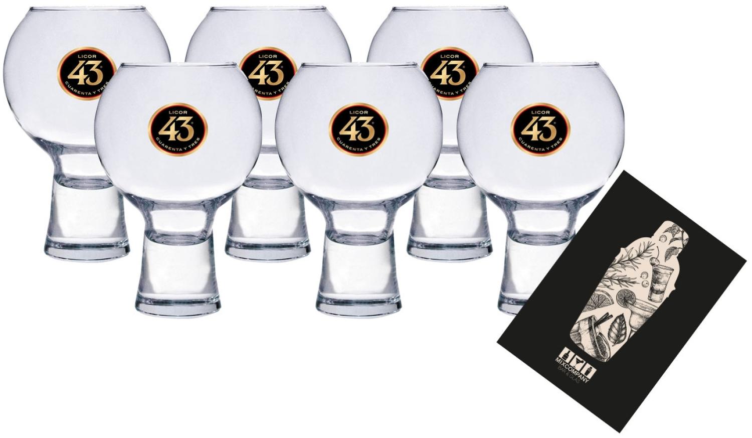 Licor 43 Cuarenta y Tres Glas Gläser-Set - 6x Gläser Likör Liquor 43er Bild 1