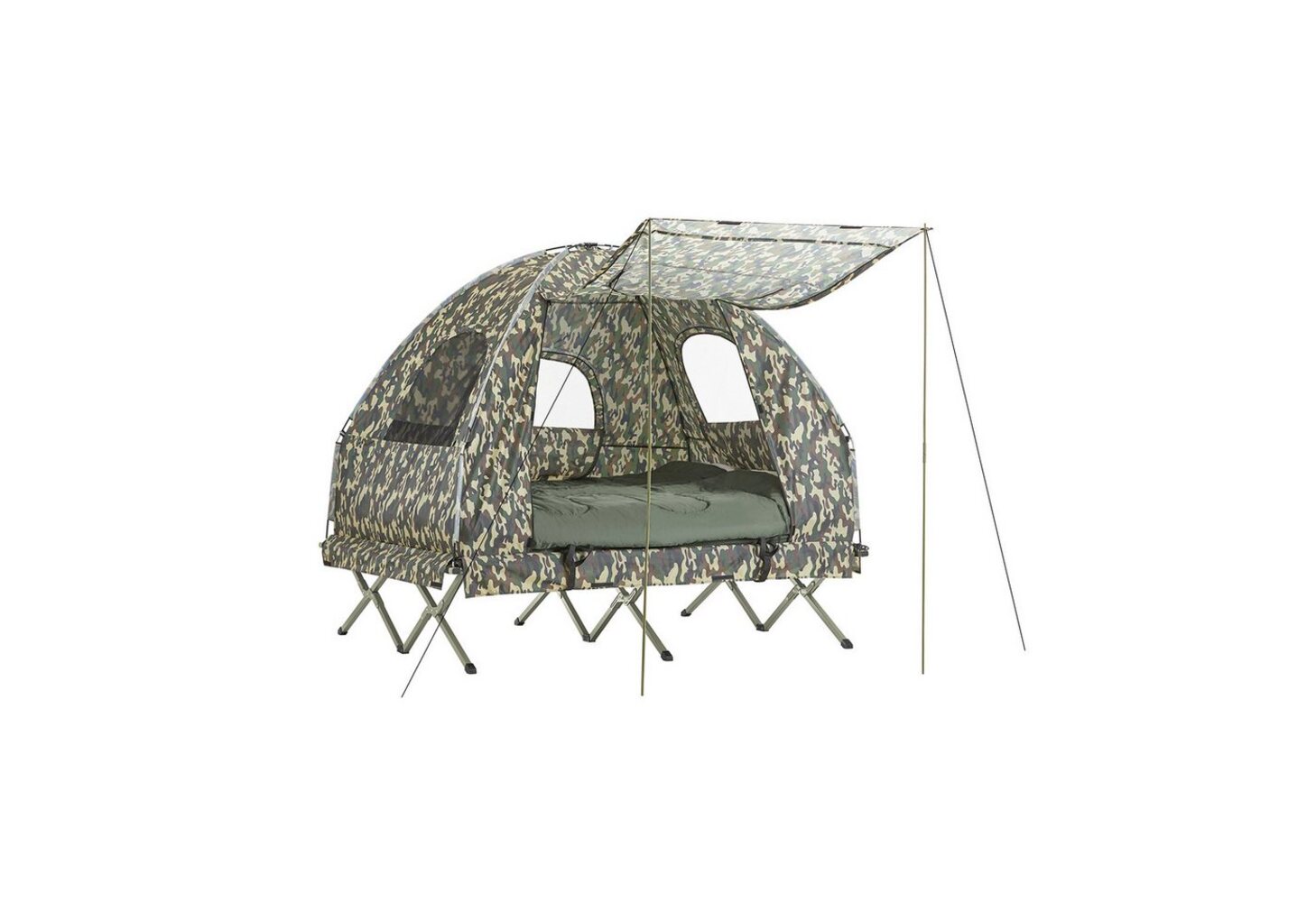 SoBuy Feldbett OGS61 Feldbett mit Zelt Schlafsack Wurfzelt 2 Person 4in1-Zelt Campingliege Bild 1