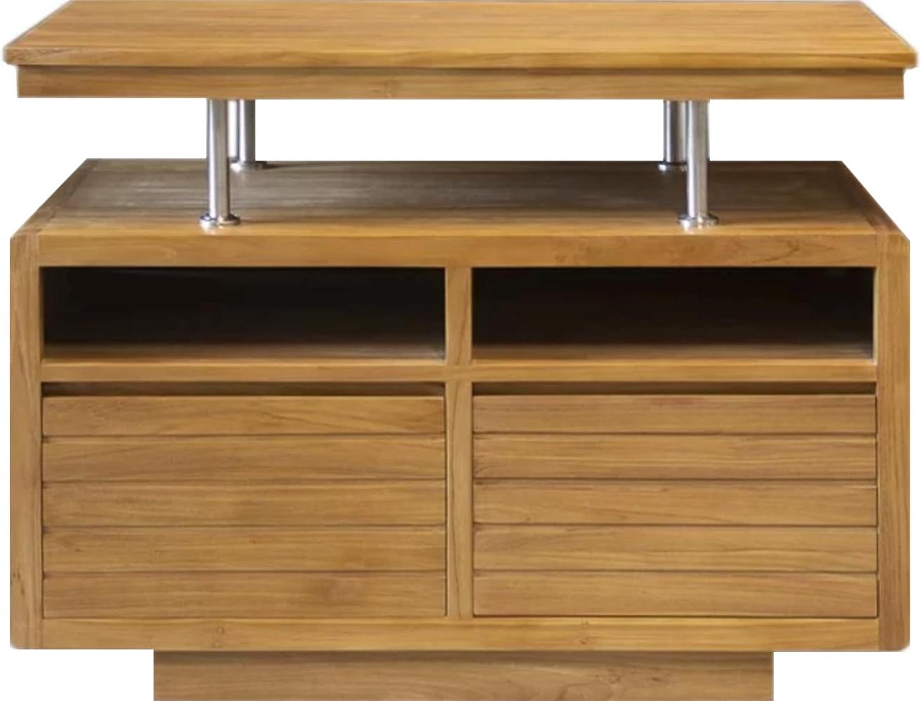 Waschbeckenunterschrank Vibia Teak Massivholz - Breite vom Unterschrank: 105 cm Bild 1