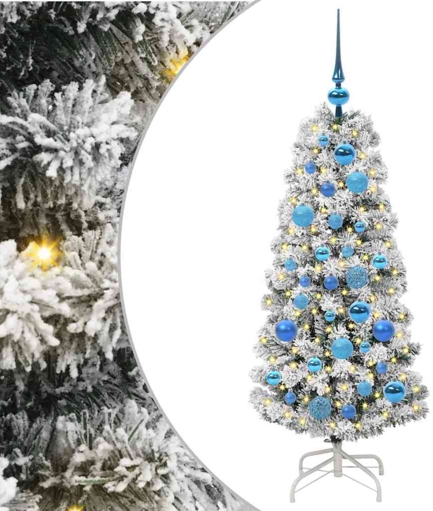 vidaXL Künstlicher klappbarer Weihnachtsbaum Grün und Weiß 120 cm 3395584 Bild 1