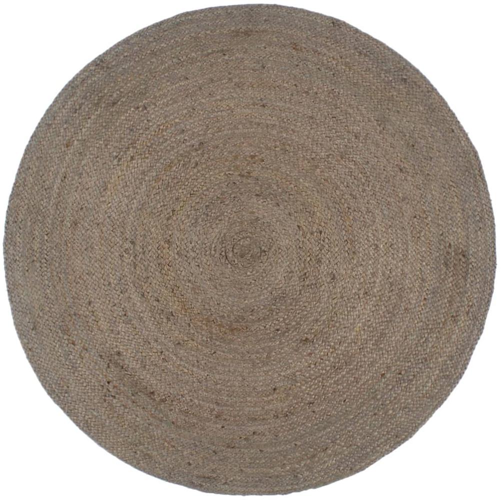 vidaXL Teppich Handgefertigt Jute Rund 210 cm Grau 343594 Bild 1