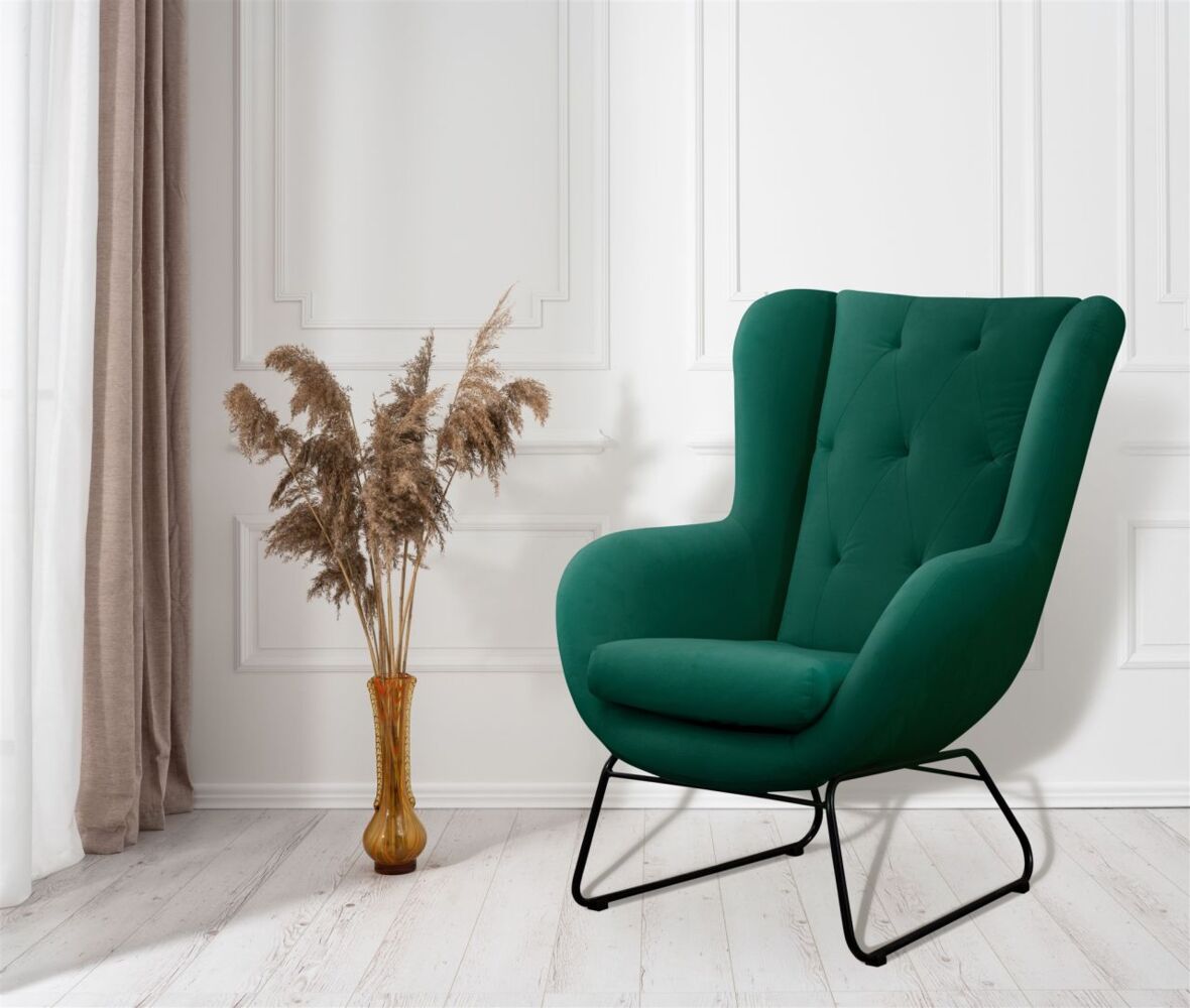 Sessel Designersessel ARTEMIS in Stoff Kronos Grün Bild 1