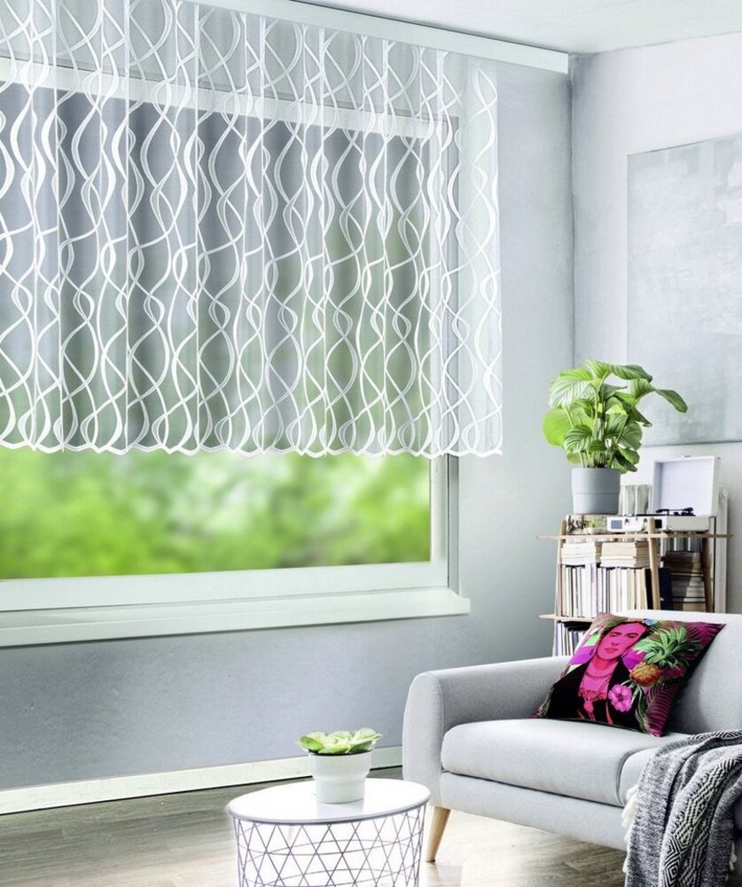 Neusser Collection Sockelstore mit Gardinenband weiß 300x125 cm Bild 1