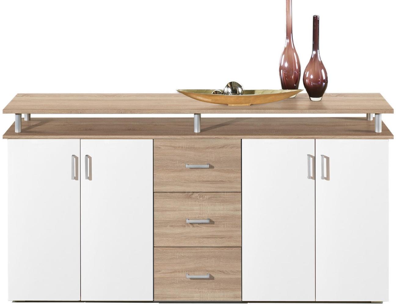 Highboard >Lyndy< in Sonoma-Eiche - 178x90x38cm (BxHxT) Bild 1