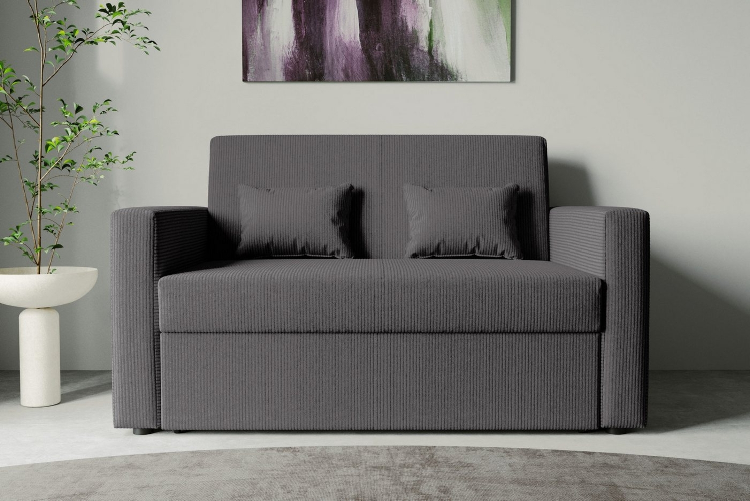 INOSIGN Schlafsofa Ravena, Breite 146 cm, mit Bettfunktion, kompaktes 2-Sitzer Sofa, Webstoff, Cord Bild 1