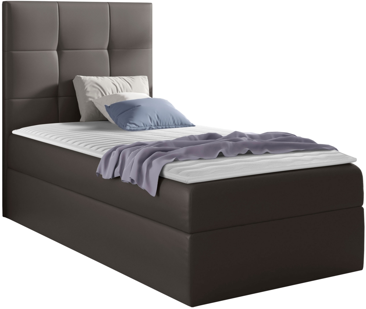 Boxspringbett 'Minvan 2' links, Taupe, 80x200 cm Bild 1