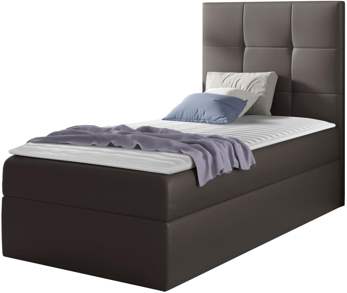 Boxspringbett 'Minvan 2' links, Taupe, 80 x 200 cm Bild 1