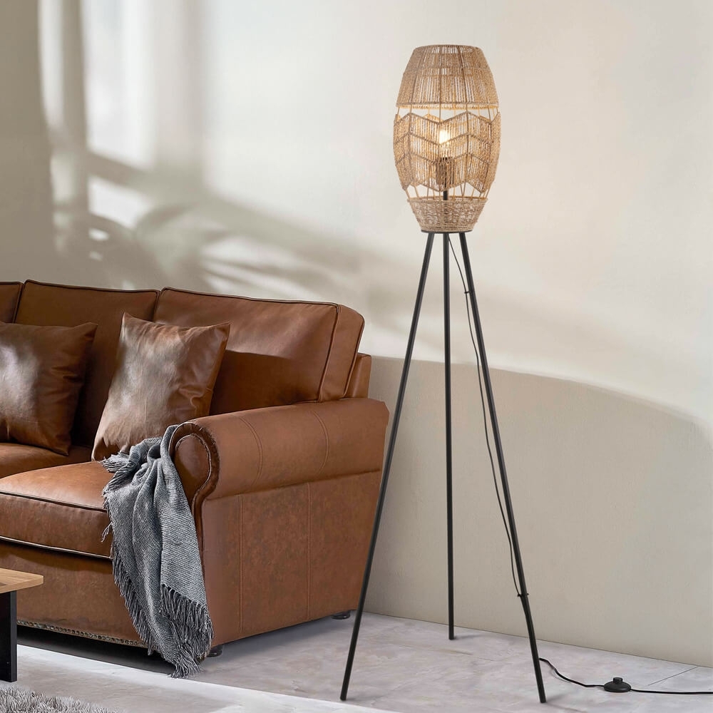 HOME DELUXE Tripod Stehlampe aus Jute KIKO - Natur Bild 1