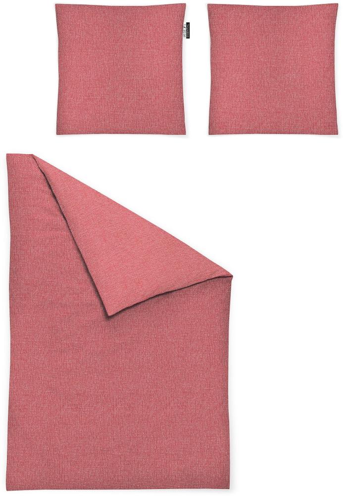 Irisette Mako-Satin Bettwäsche Set Carla 8253 rot 140 x 200 cm + 1 x Kissenbezug 90 x 70 cm Bild 1