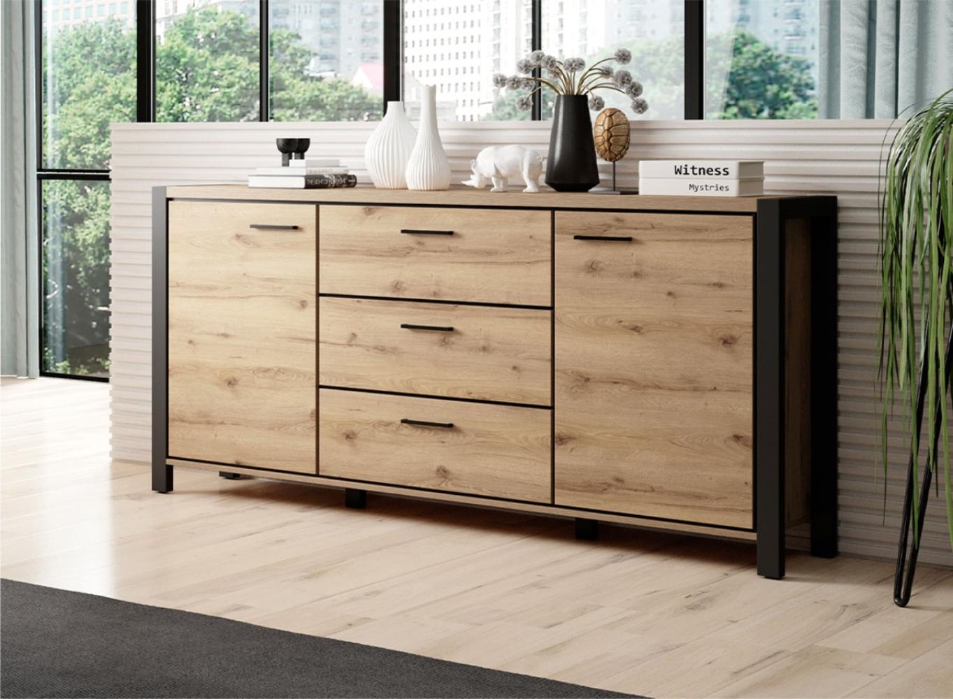 Sideboard Aktiv Kommode 180cm taurus schwarz matt Bild 1