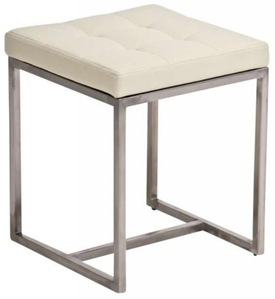 Sitzhocker - BRIT 2 - Hocker Sessel Kunstleder Creme 40x40cm Bild 1