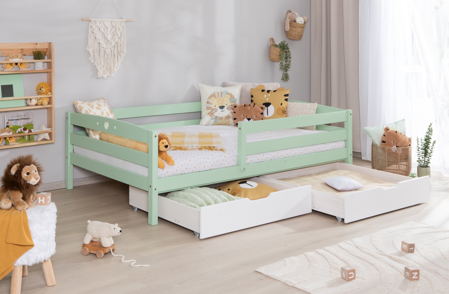 Einzelbett Kinderbett "Eli" 120x200 Kiefer massiv Bild 1