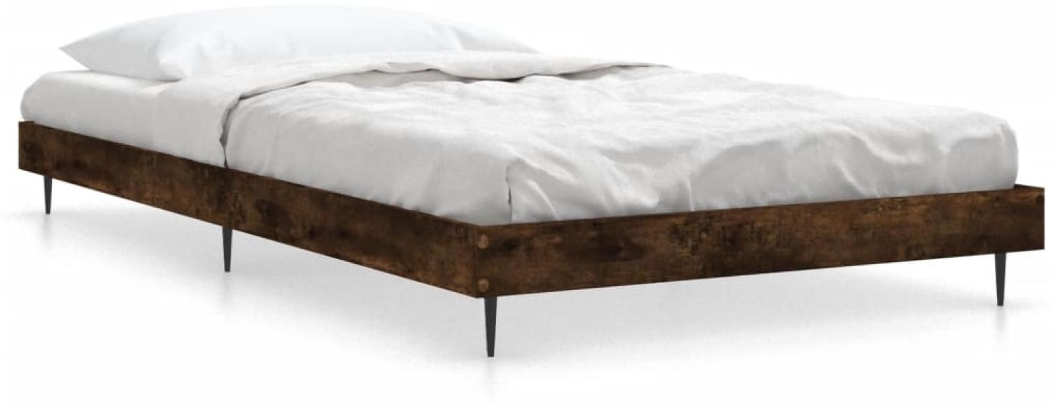 vidaXL Bettgestell ohne Matratze Räuchereiche 90x190 cm Holzwerkstoff 832306 Bild 1
