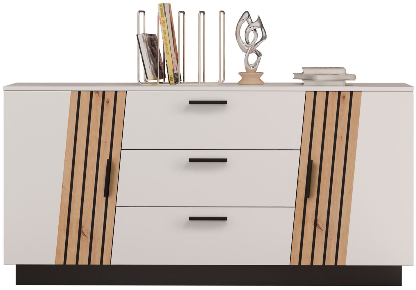 Sideboard Jacky 160x44x80 Weiss/Artisan Eiche 10301 Bild 1