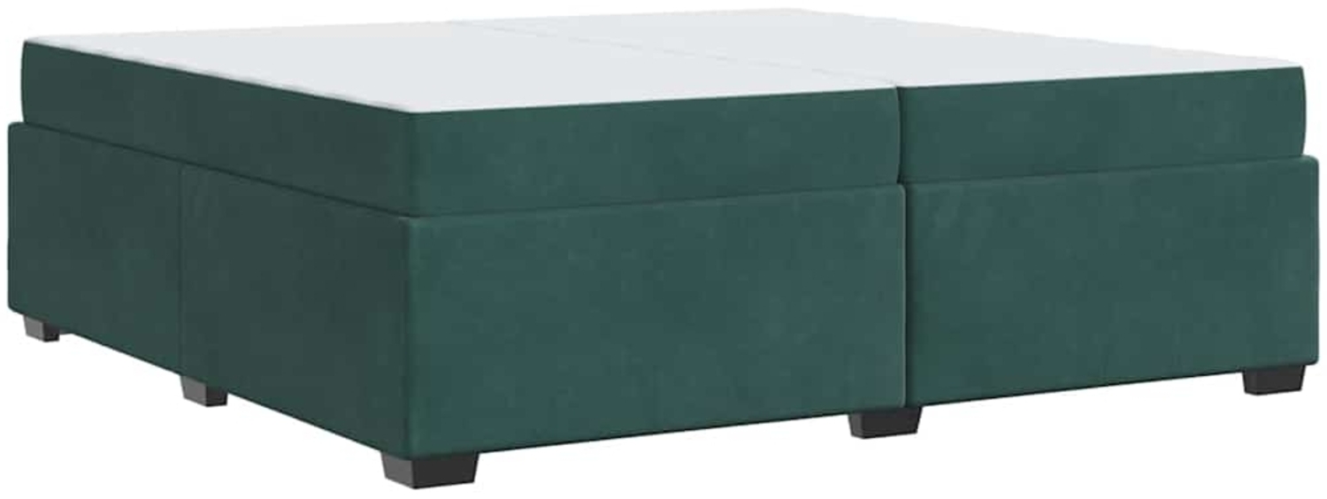 vidaXL Bettrahmen mit Matratze Dunkelgrün 200 x 200 cm Stoff 3399311 Bild 1