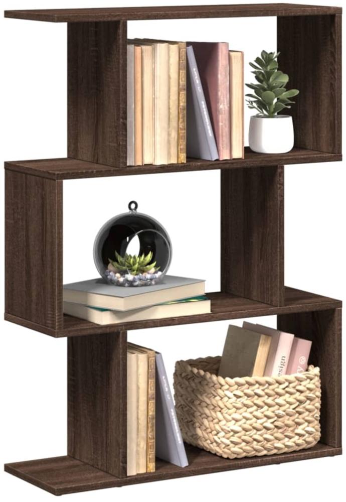 vidaXL Raumteiler-Bücherregal 3 Fächer Braun Eichen-Optik 70x24x97 cm 858117 Bild 1