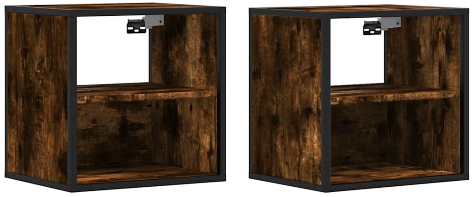 vidaXL Wand-Nachttische 2 Stk. Räuchereiche 40x31x39,5 cm 848749 Bild 1