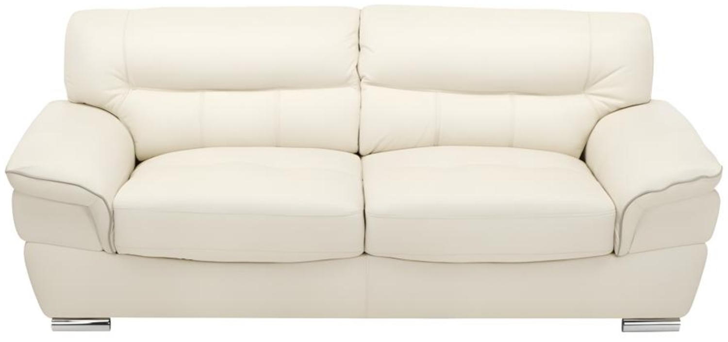 Vente-unique - Ledersofa 3-Sitzer - Leder - Elfenbein - THIBAULT Bild 1