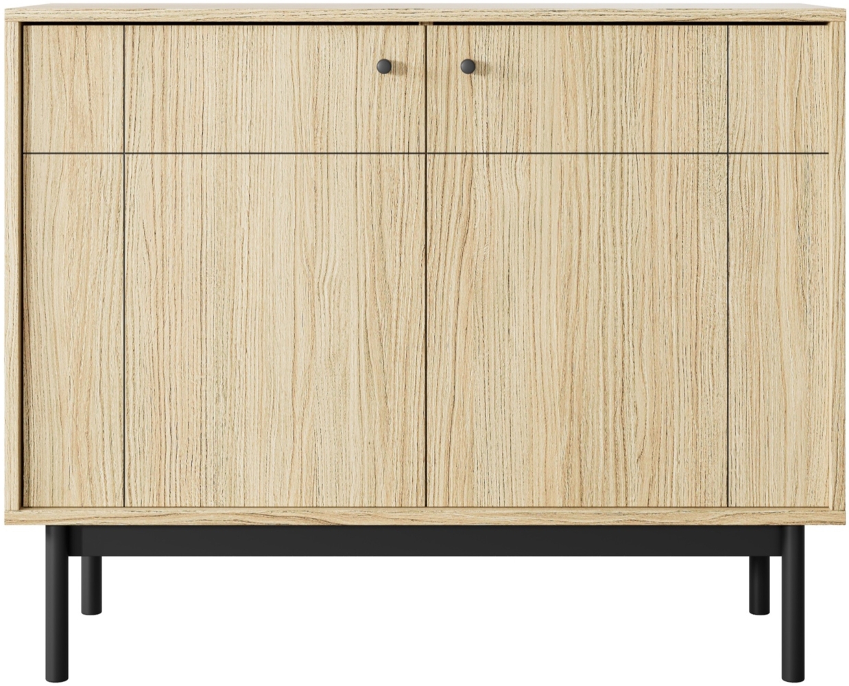 Selsey 'Japandies' Sideboard 3-türig, Eichenholzoptik, ca. 84 x 103 x 39 cm Bild 1