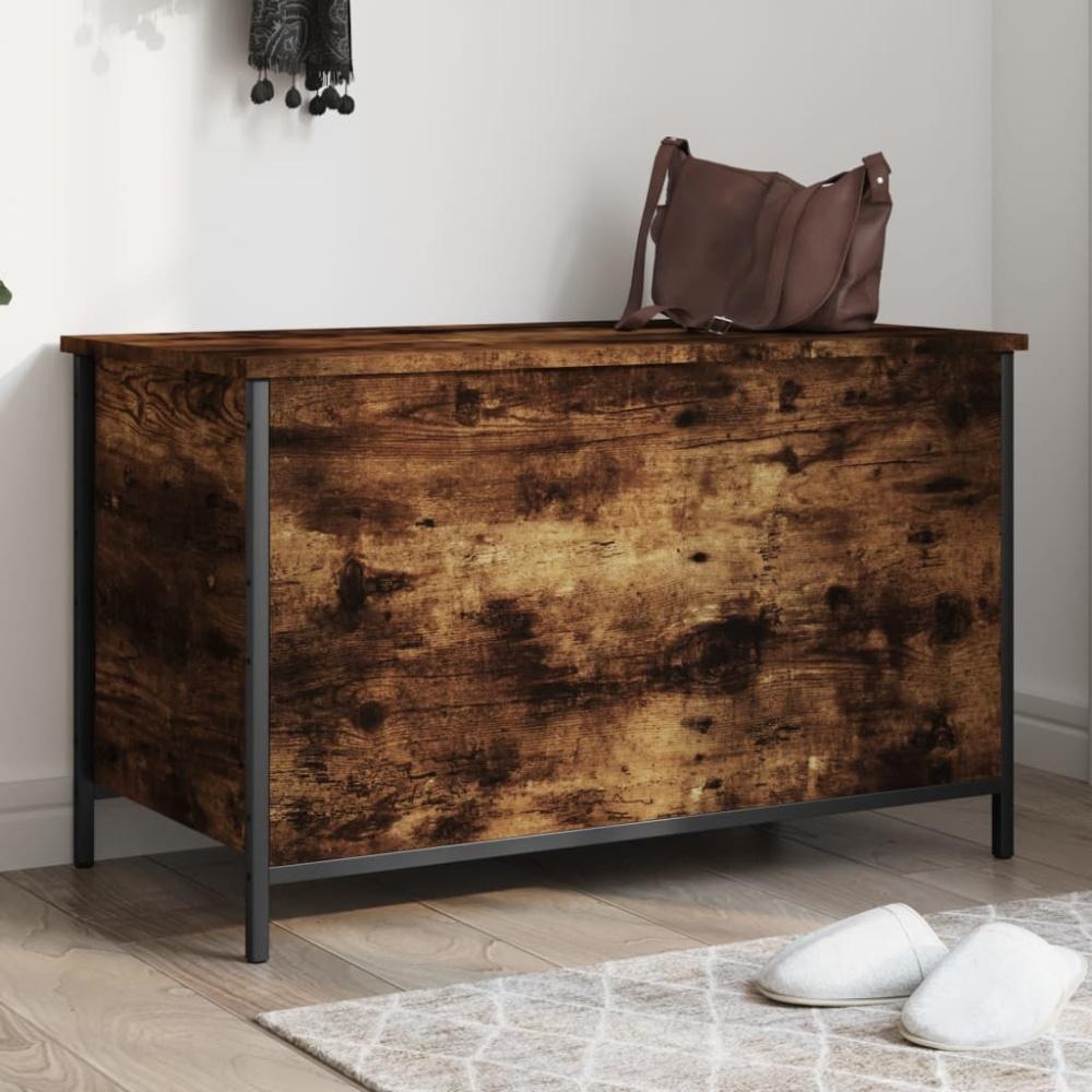 vidaXL Sitzbank mit Stauraum Räuchereiche 80x42,5x50 cm Holzwerkstoff 839015 Bild 1